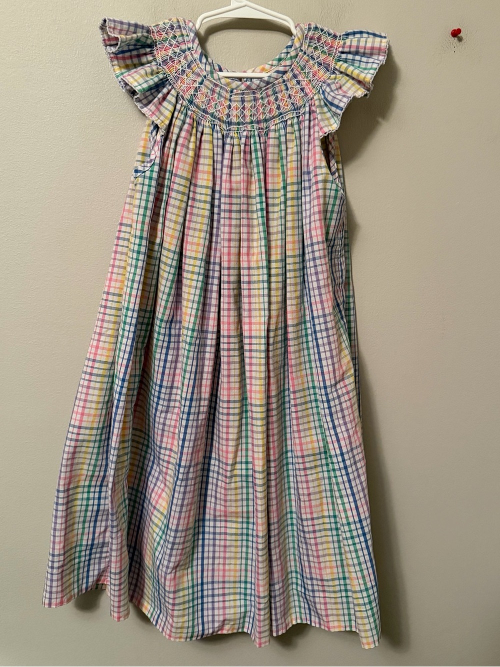 The Beaufort Bonnet Company Pastel Plaid Smocked Dress